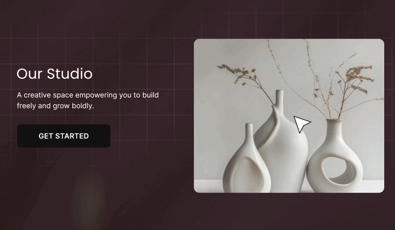 Gif showing SiteGround Website Builder drag-and-drop grid editor in action