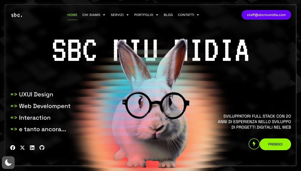 Screenshot della pagina home del sito SBC Niu Media