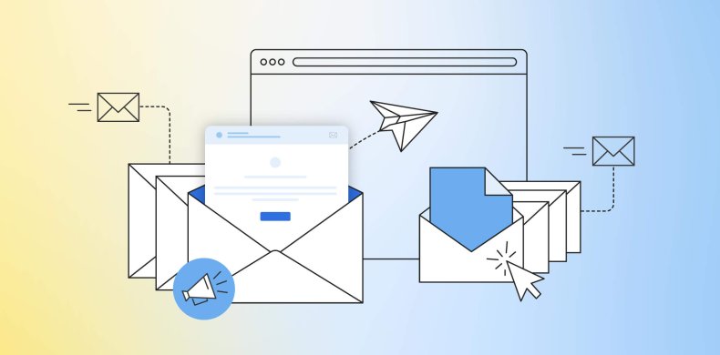 illustrazione di varie email in uscita