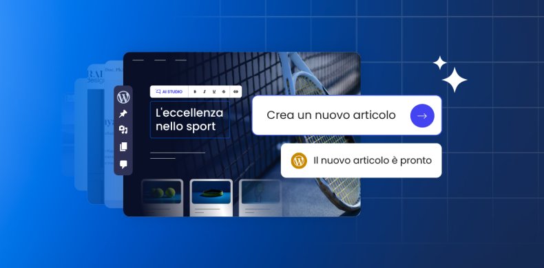 Visualizzazione simile a una dashboard di diversi siti Web WordPress, tutti collegati a un pannello AI Agent for WordPress che mostra più domini contrassegnati come connessi per la gestione unificata di più siti.