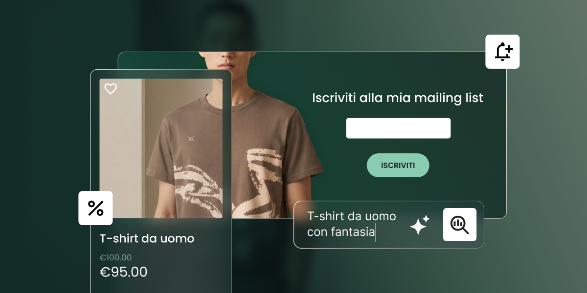 Negozio online - sconto e iscrizione email