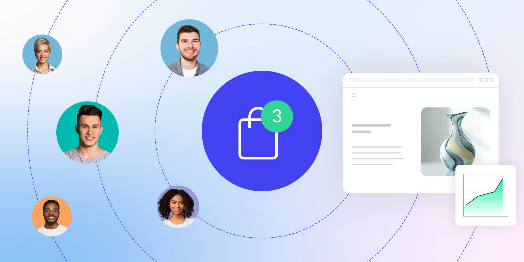 illustrazione astratta del processo di lead nurturing