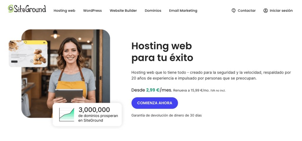 Imagen de ejemplo del titular y el subtítulo de una landing page