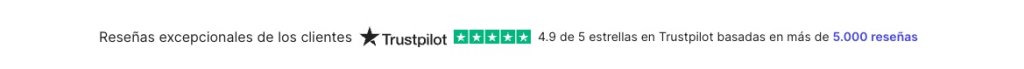 Imagen que la sección de una landing page que muestra valoraciones de clientes en Trustpilot