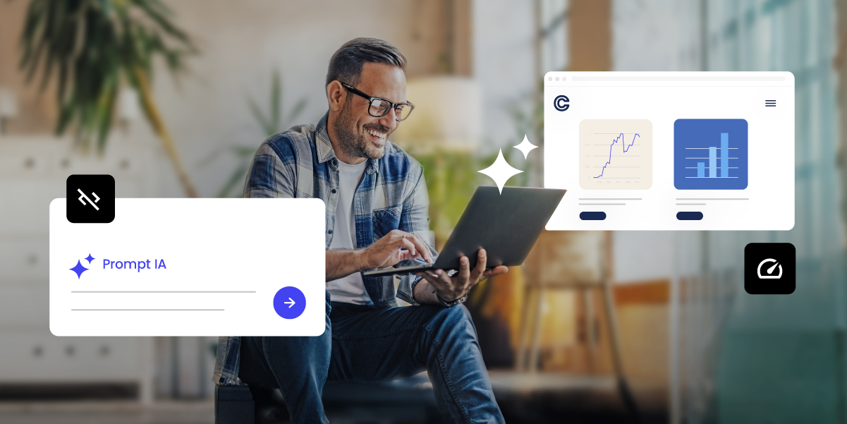 Persona trabaja en el ordenador y crea software con ayuda del vibe coding y la inteligencia artificial