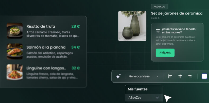 Imagen abstracta de las actualizaciones de SiteGround Ecommerce, incluidos los menús y las notificaciones de reposición de stock