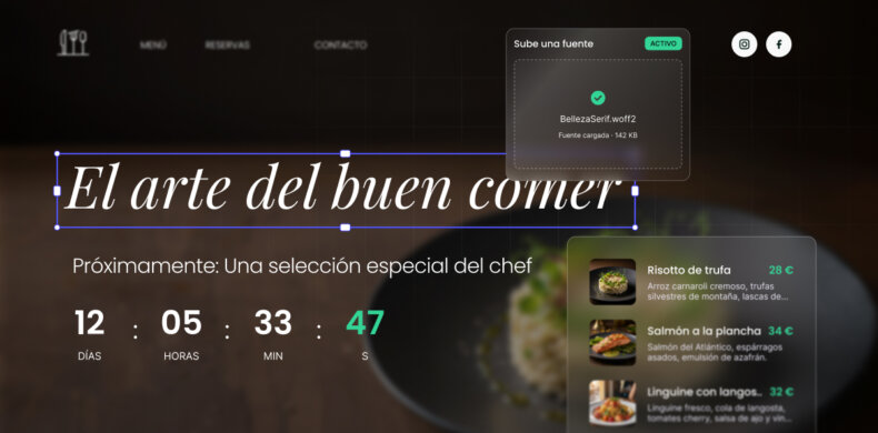 Imagen abstracta de las actualizaciones del Creador de sitios web de SiteGround, como un temporizador de cuenta atrás y fuentes personalizadas