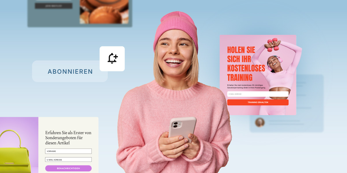 Person füllt ein E-Mail-Anmeldeformular aus, um Leads zu gewinnen