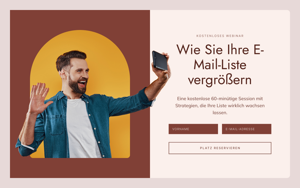 Anmeldeformular für Webinar oder Veranstaltung