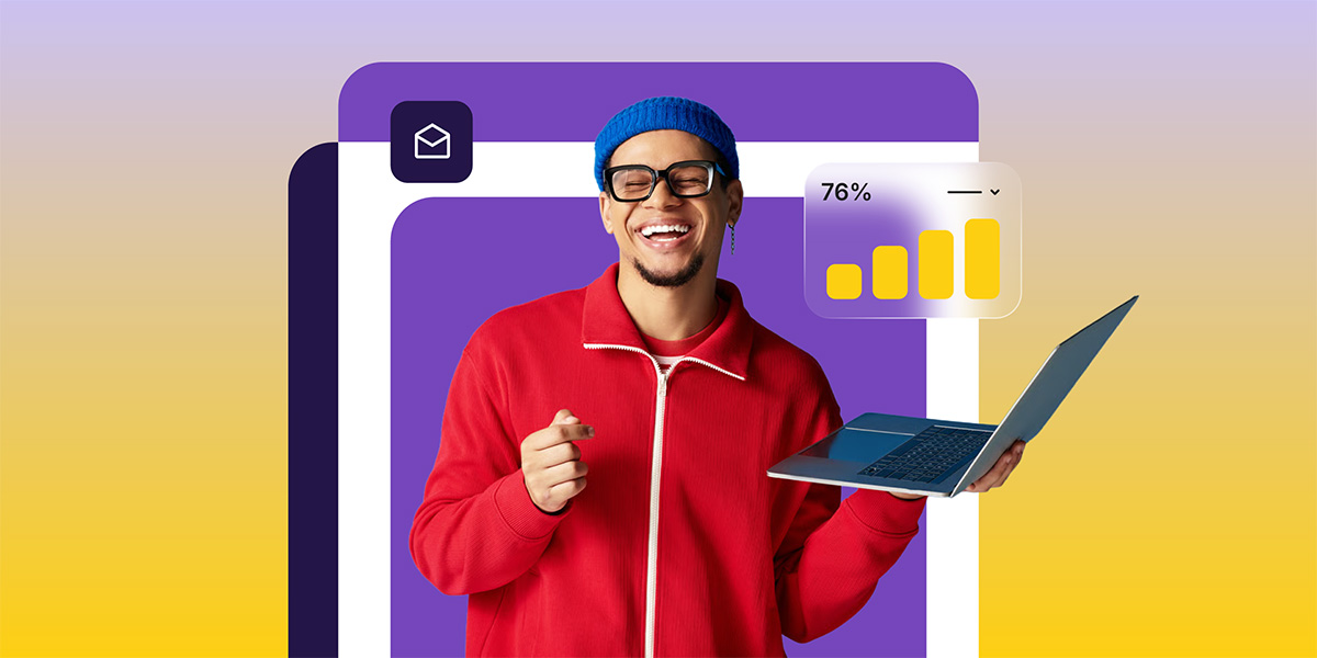 abstraktes Design einer humorvollen E-Mail-Kampagne