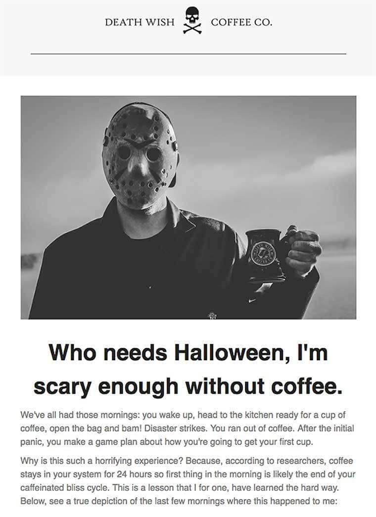 humorvolle E-Mail-Kampagne von Death Wish Coffee