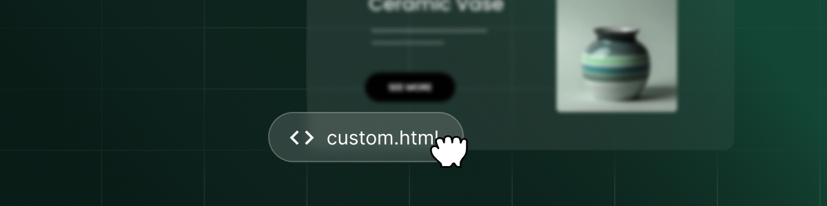 Grafische Darstellung von benutzerdefiniertem HTML für SiteGround Ecommerce.