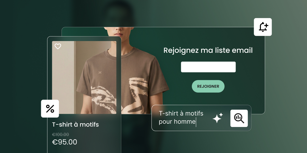 Boutique en ligne - remise et inscription par email