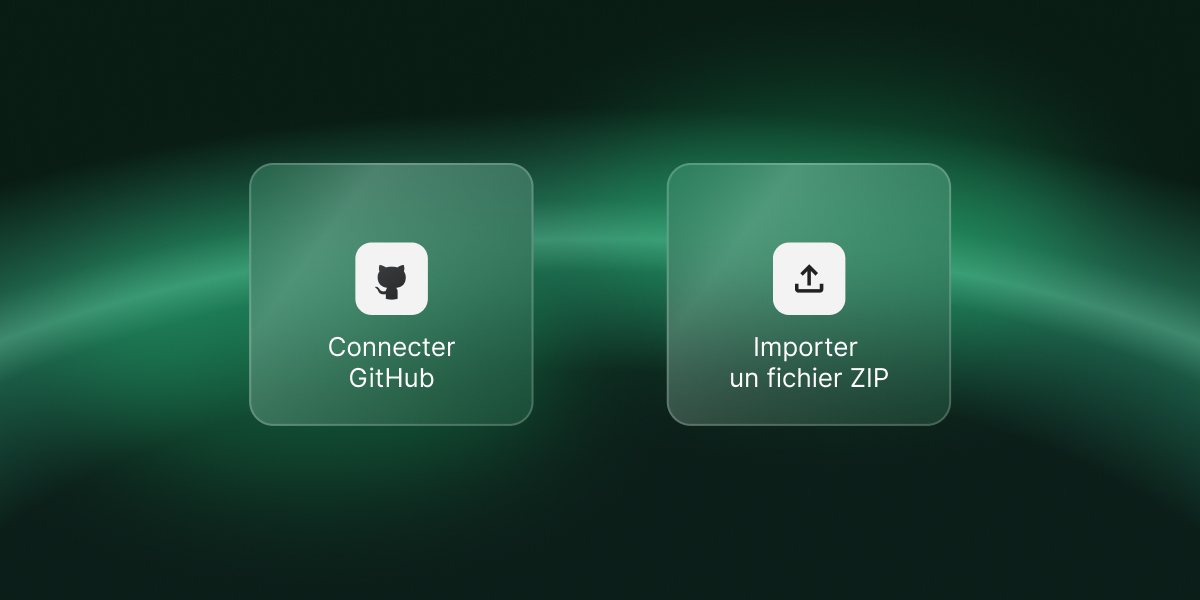Deux façons de déployer une application Node.js sur SiteGround - connecter un dépôt GitHub ou importer un fichier ZIP.